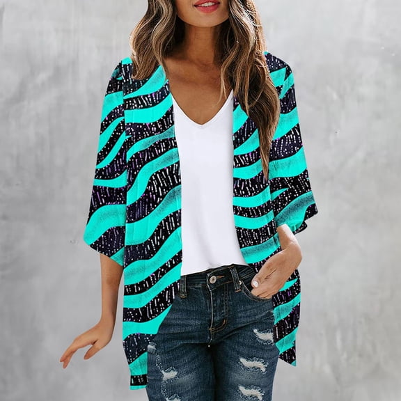 Sokhug Kimonos for Women Floral Short Sleeve Cardigan Summer Casual Loose Open Front Beach Cover Up Chiffon Resort Wear