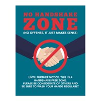 Koyal Wholesale Wash Your Hands No Handshake Zone (No Offense, It Just Makes Sense) Business Signs, 10-Pk