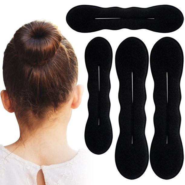 Pndeyo 2 piezas para hacer moños de pelo para mujeres, antideslizante, moldeador de moños, rizador, esponja perezosa, accesorios para peinados para cabello largo, fino, rizado, liso, ondulado, color m