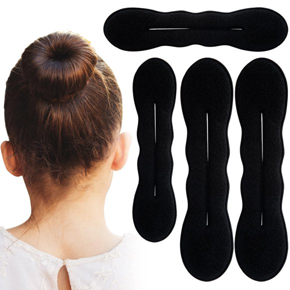 Pndeyo 2 piezas para hacer moños de pelo para mujeres, antideslizante, moldeador de moños, rizador, esponja perezosa, accesorios para peinados para cabello largo, fino, rizado, liso, ondulado, color m