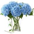 thumbnail image 1 of Nvzi 3 piezas de flores de hortensia artificiales de 21 pulgadas, grandes, naturales y realistas, con tacto real (azul), 1 of 5