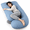Blue - Cooling, variant on Pillows For Sleeping U Shaped Full Body Maternityowwith Removable Cover Supports Belly 57 Inch Black