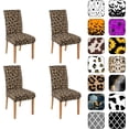 thumbnail image 1 of Chair Covers for Dining Room Set of 4, Stretch Dining Chair Cover 4 Pieces, Washable Kitchen Parsons Chair Slipcovers 4 Pack, Removable Seat Protector for Home and Party, 1 of 4