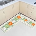 thumbnail image 3 of Fall Green Pumpkin Kitchen Mat Set 2 Pcs, Thanksgiving Rustic Beige Non Slip Kitchen Rugs and Mats, Eucalyptus Leaf Washable Kitchen Runner Rug Sets for Hallway Laundry Decor, 17"x30"+17"x47", 3 of 6