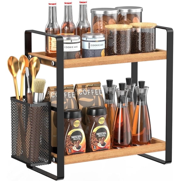 THENNIKIGO Coffee Rack,Kitchen Organizers and Storage,Spice Rack Organizer for Countertop