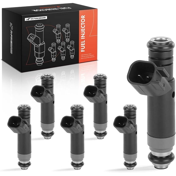 A-Premium Fuel Injectors 6-PC Set Compatible with Ford F-150 2005 2006 2007 2008 V6 4.2L Naturally Aspirated, Replace # 5L3Z9F593AA, 5C3Z9F593AA