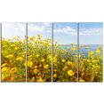 thumbnail image 2 of Little Yellow Flowers over Seashore - Large Flower Canvas Art Print, 2 of 3