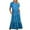 Light Blue, variant on Penkiiy Women's Summer Casual Short Sleeve Crewneck Dress Casual Flowy Tiered Maxi Beach Dress With Pockets Shiny Print Dress L Purple