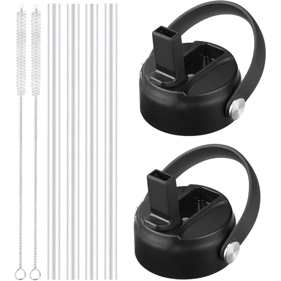 RUseeN Straw Lid,Lids with Straw Compatible with Wide Mouth Water Bottles,for 2.3 IN Diameter Bottle Mouth, Leak-Proof Drinking Cap with Replacement Straw,Replacement Sport Bottle Sport Bottle Lid