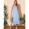 thumbnail image 5 of DARING DIVA Sleeveless Loose Flowy Midi Tank Beach Dress S Sky Blue, 5 of 8