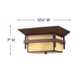 thumbnail image 5 of 2 Light Medium Outdoor Flush Mount in Transitional-Craftsman-Coastal Style 12.25 inches Wide By 7 inches High-Titanium Finish-Incandescent Lamping, 5 of 8