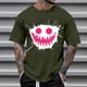 thumbnail image 1 of Blusas y camisas de manga corta con cuello redondo para hombre, blusas casuales de verano a la moda con cuello redondo y estampado para hombre., 1 of 4