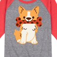 thumbnail image 3 of Corgi With Bone  - Toddler And Youth Raglan Graphic T-Shirt, 3 of 7