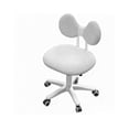 thumbnail image 4 of Porfeet Vanity Chair with Backrest, 5 Wheels, Ergonomic Height Adjustable Rolling Upholstered Chair, Armless Swivel Desk Chair for Home, Office, Living Room, Bedroom,Pink, 4 of 13