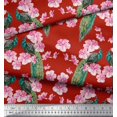 thumbnail image 2 of Soimoi Polyester Crepe Fabric Floral & Peacock Bird Fabric Prints by Yard 42 Inch Wide, 2 of 3