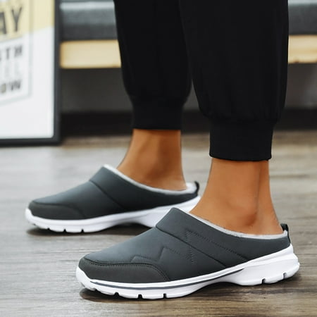 

ytjx lovers shoes mens s casual breathable mesh fabric plus velvet warmth slip on shoes shoes for men