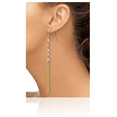 thumbnail image 5 of 14K Solid Two Tone Gold Bead Tassel Drop Dangle Earrings, 5 of 11