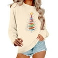 thumbnail image 2 of Xdegoge Christmas Sweatshirt Women Crew Neck Long Sleeve Tops Xmas Wine Glass Graphic Shirts Oversized Womens Merry Christmas Shirt Women'S Christmas T-Shirts￼, Khaki M, 2 of 6