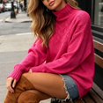 thumbnail image 4 of NSLGXD Oversized Pullover Sweaters for Women Turtleneck Cable Knit Sweater Long Sleeve Relaxed Fit Chunky Knitted Fall Winter Casual Tops S-5XL, 4 of 5