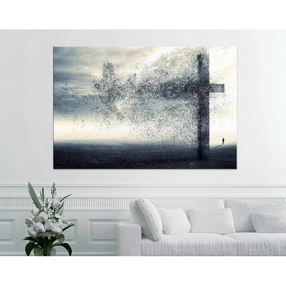 Luvia Christian Christian Print Cross And Dove Jesus Canvas Art Christian Home Decor Churchâ Wall Art Religious Art Modern Christian Art Canvas, 8x10 UNFRAMED