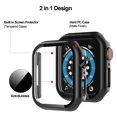 thumbnail image 3 of Njjex for Apple Watch Screen Protector Case Series 8 7 45mm; iWatch Protective Face Cover; Tempered Glass Film Hard PC Bumper for Women Men; Ultra-Thin Guard - Black, 3 of 7