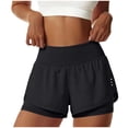 thumbnail image 5 of COMVALUE Women's Running Shorts with Zipper Pocket 2 in 1 High Wasited Workout Athletic Gym Yoga Spandex Shorts for Women Black S, 5 of 7