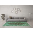 thumbnail image 3 of Ahgly Company Indoor Round Persian Turquoise Blue Traditional Area Rugs, 4' Round, 3 of 4