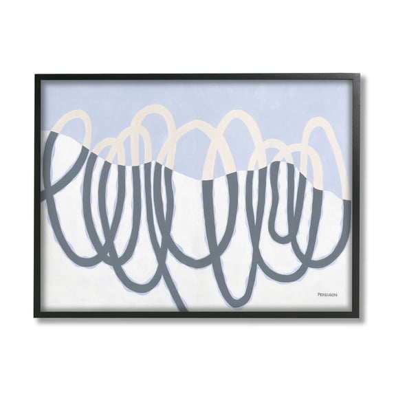 Stupell Industries Contemporary Split Spiral Shape Graphic Art Black Framed Art Print Wall Art, Design by Kathy Ferguson