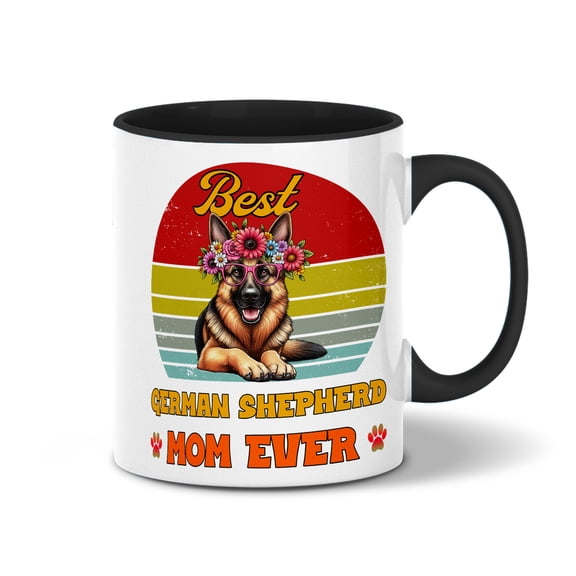 Best German Shepherd Mom Ever Happy Mother's Day 11oz Accent Two-tone Mug Alsatian Dog Lover Gifts Coffee Tea Cup - 02002
