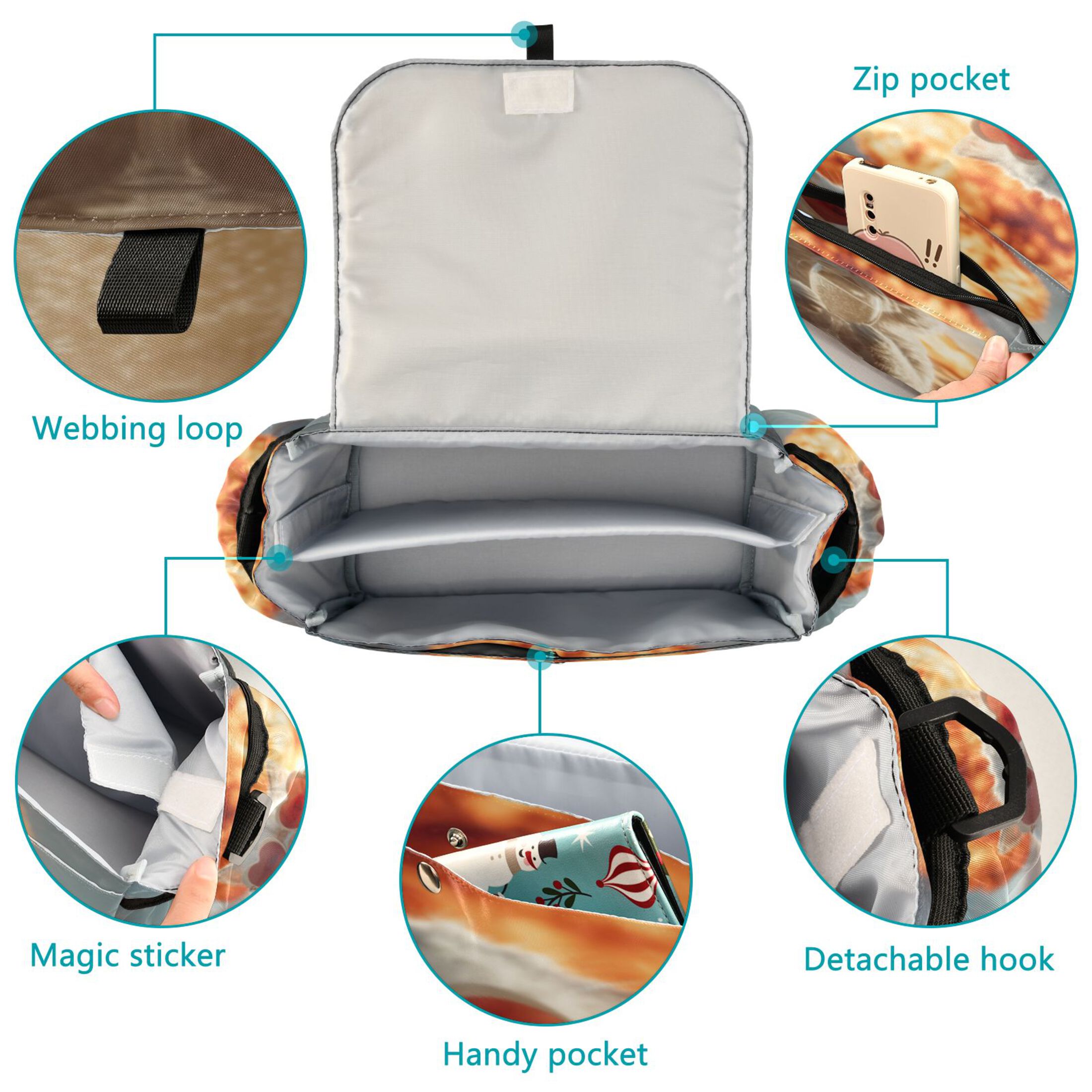 DIXRUYEE Stroller Organizer Imgi_72_ffyy4_a_white_cat_wearing_heart-shaped_sunglasses_holding_up_a__d57a97c3-63f3-445d-b6e3-2be1 Printed