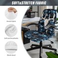 thumbnail image 6 of Renewold Deer Skull Camo Hunting Forest Blue Office Chair Cover Universal Rotating Boss Chair Cover Printed Desk Chair Protector Stretch Fabric Cover with Elastic Bottom, S, 6 of 7