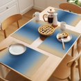 thumbnail image 5 of Navy Blue Yellow Ombre Placemats Set of 6 Farmhouse Modern Gradient Art Place Mats Indoor Wipeable Table Mats Washable Cloth Dining Table Placemats for Kitchen Holiday Party Home Decor 13x19 Inch, 5 of 9