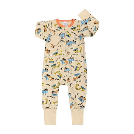 

Romper Girls Printed Boys Jumpsuit Front Pajamas Play Clothing Outfits Baby Cotton Zip Sleep Romper Boys Romper&Jumpsuit Footless Pajamas Baby