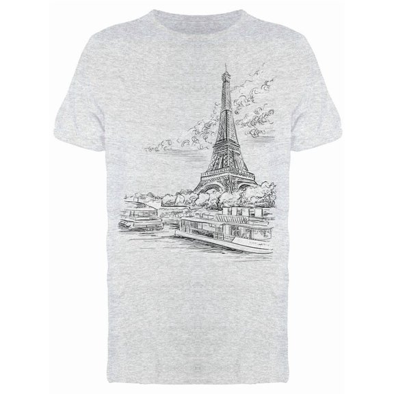 Sketch Cityscape Eiffel Tee Men's -Image by Shutterstock