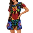 thumbnail image 1 of Fotbe Colorful Floral Bata de Dormir para Mujer con Estampado, Camisón de Algodón de Manga Corta, Ropa de Dormir Casual, 1 of 6