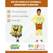 SpongeBob SquarePants Newborn Baby Boys Zip Up Cosplay Costume Coverall Newborn to Big Kid