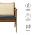 thumbnail image 2 of Modway Thera Vegan Leather and Cane Accent ArmchairsSet of 2 in Walnut Black, 2 of 10