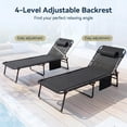 thumbnail image 6 of POTEBAN Set of 2 Folding Outdoor Lounge Chairs, 350lbs Heavy Duty Patio Recliner Chairs for Backyard, Lawn, Pool, Black, 6 of 8