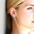 thumbnail image 5 of 4 Ct Round Cut Studs Natural Swiss Blue Topaz 14K White Solid Solid Gold Everyday Dainty Earrings Screw Back, 5 of 7