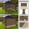 thumbnail image 5 of Aoodor 12' x 14' Gazebo Curtain Set Protecting Privacy Side Walls 4 Panels, Curtain Only - Brown and Khaki, 5 of 11