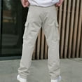 thumbnail image 4 of Turilly Men's Outdoors Cargo Pants Button Zipper Fashion Solid Color Casual Pocket Pants, 4 of 6