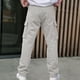 thumbnail image 4 of Ceisia Men Solid Color Multi Pocket Button Work Pants Outdoor Casual Gift Loose Trousers, 4 of 9