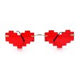 thumbnail image 5 of Retro Dazed Cute Nifty Pixel Heart Rimless Sunglasses Gold - Red, 5 of 8