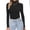 Black, variant on Women's Turtleneck Shirts Long Sleeve Soft Lightweight Fitted Mock Thermal Base Layer Tops