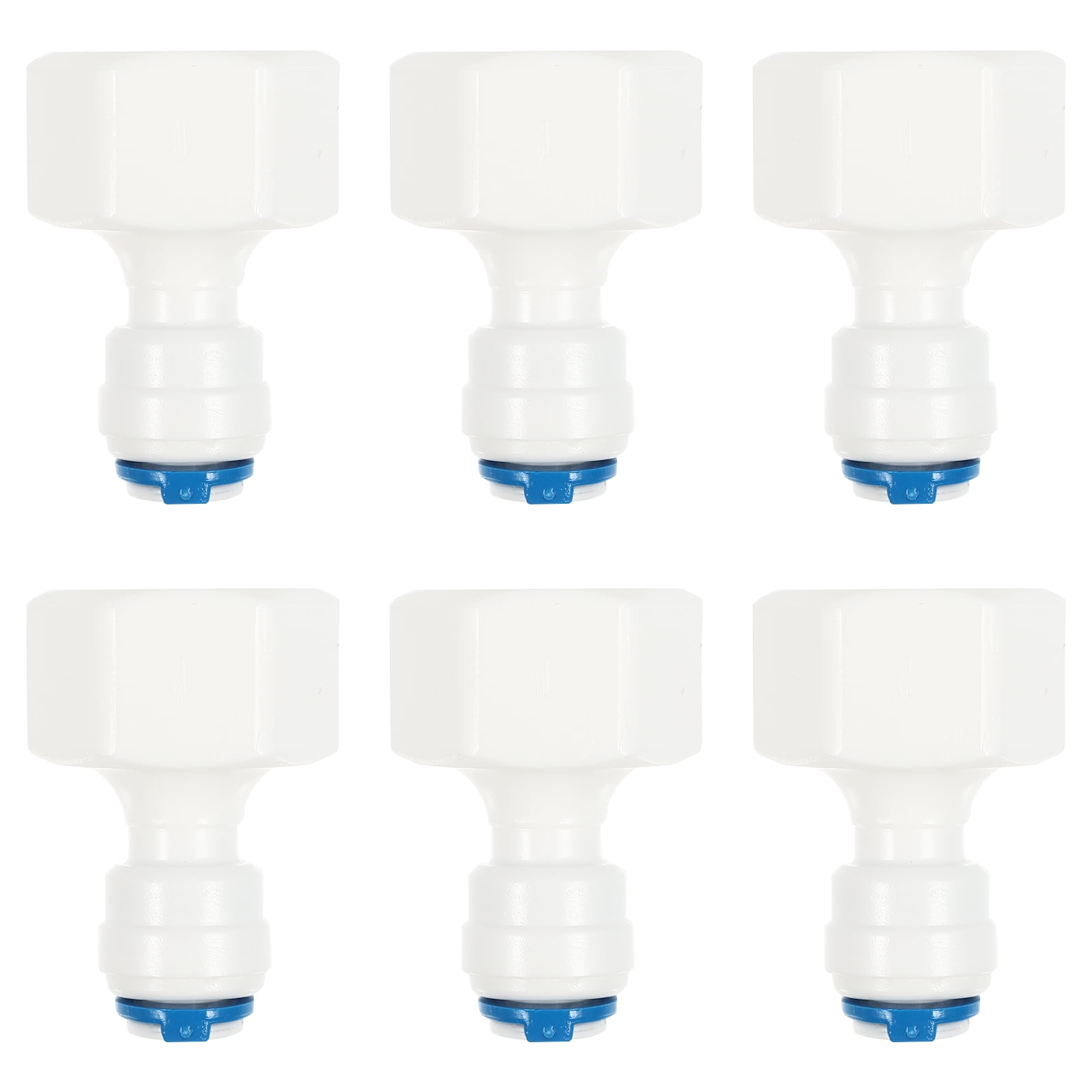 6pcs Water Filter Fitting Adapter Plastic Filter Plumbing Quick Connect Pipe Connector