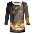 thumbnail image 4 of YDFCWXW Halloween Shirts for Women 3/4 Sleeve Length Fall Fashion 2025 Pumpkin Ghost Spooky Season Shirt Khaki, 3XL, 4 of 4