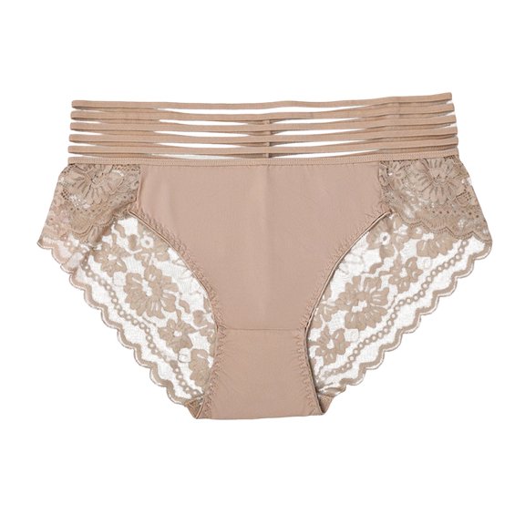 Jamicy Panties for Plus Women Valentine's Day Gift Lace Breathable Seamless Underwear Hipster Panties Stretch Briefs