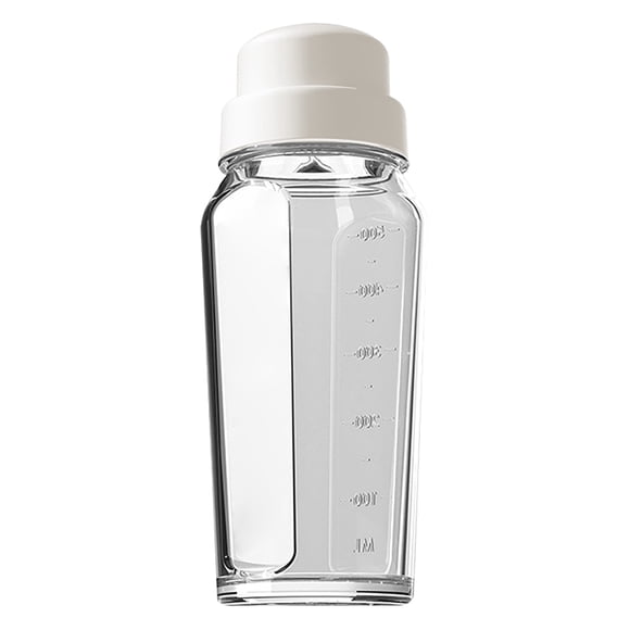 HAOMONZEN Square Glass Milk Bottle with A Silicone Dispenser Cap Glass Juice Bottles with Airtight Screw Lid Drinking Bottles with Capacity Marks for Snack Bathroom Warehouse Clearance