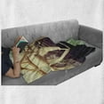 thumbnail image 6 of Coastal Soft Flannel Fleece Blanket, Interior of a Classic Car Parked Seaside and the Cloudy Sky Digital Print, Cozy Plush for Indoor and Outdoor Use, 50" x 70", Cream and Jade Green, by Ambesonne, 6 of 6
