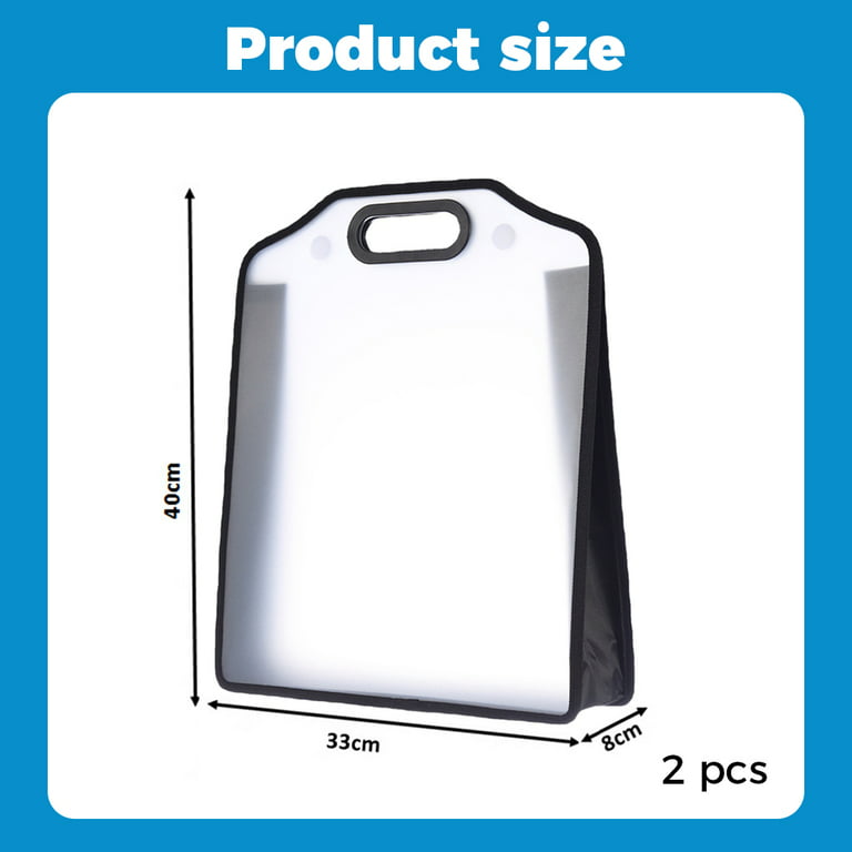 Litake 2Pcs Large Art Portfolio with Handles File Bag Thickened  Large-capacity Transparent Art Portfolio Container 